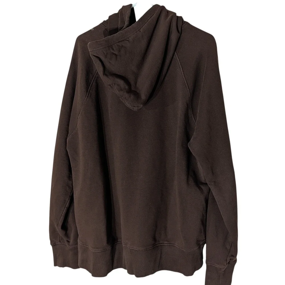 Banana Republic Hooded Sweatshirt Pockets‎ Brown Textured Logo Mens Large